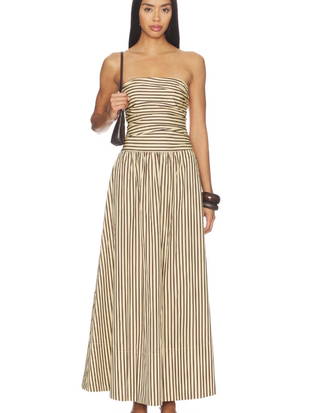 FAITHFULL Vera Maxi Dress Carmen Stripe Sand Cedar Size Small NWT